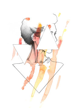 ellenwilberg:  Triangle - Pencil on paper, watercolors and photoshop. 2012