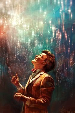 alicexz:  Commissioned painting. One of my favorite recent works, I think. :) EDIT 03/04/13: This artwork (“The Roar of Our Stars”) is now officially licensed by the BBC! It’s available as a print online at the BBC Shop, as well as in a larger size