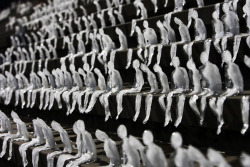 it-is-the-stone-cold-world:  “Small ice figures are seen on the stairs of Gendarmenmarkt in Berlin, Germany, Wednesday, Sept. 2, 2009, as part of an art project by World Wide Fund for Nature. Around one thousand ice figures by Brasilian artist Nele