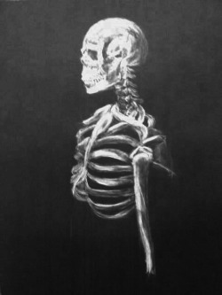 found this half finished skeleton drawing i did in college on massive paper, why didn&rsquo;t i finish it?! i quite like it. shame its such a bad quality photo 
