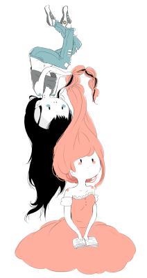sailorpalin:  New head canon.Marceline loves to play with hair. Normally she plays with her own but when she shaves it ( or shape-shifts it ), she goes and finds Bubblegum. And Bubblegum used to make her stop and tell her to leave, but after a while it