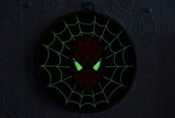 cajunmama:  (via Sparkley Spidey | Geek Crafts)  Now that I know that glow in the dark filament / string exists, I need to make a Bat-signal for my room. To go with my glow in the dark necklaces, bracelets, stars and nail polish.