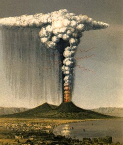 mythologyofblue:  George Julius Poulett Scrope, The Eruption of Vesuvius as seen from Naples, October 1822 