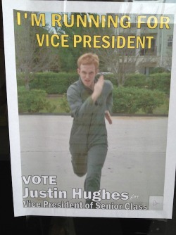 mrsgwilymowainherondale:  artemisroseshadow:  if this guy doesn’t win vice president there is something wrong with the world  He had me at Time Lord. I’m voting Justin Hughes. Are you? 