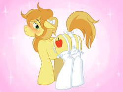 rainbowdash-likesgirls:  sturmpony:  ecmajor:  Braeburn in Stockings by ~Hasana-chan Manliness is overrated. This is the best kind of stallion &lt;3  d’aww, what a cutie.  So kawaii!  