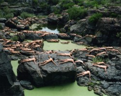 naktivated: paddle8:   Spencer Tunick, San Miguel de Allende (El Charco de Ingenio Botanical Gardens), 2011   C Print, 8 x 10 inches  For more selections, check out the PROOF Benefit Auction on Paddle8   Tunick strikes again. 