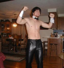 journeyofaformaljockboy:  Chad thought the Chippendales costume would be a great joke for Halloween, after all he was known as the biggest stud around campus. He decided to put the outfit on a little earlier than originally planned, lots of people were