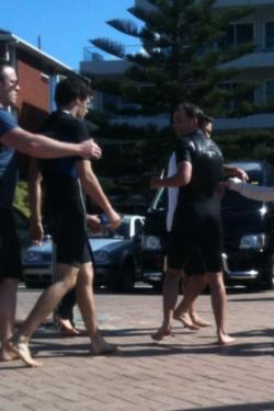 onedirectaddiction:  hot-for-1direction:  one direction lyke 5 mins from mah house yo Queenscliff beach, Sydney, Australia 12/04/12  Their life must be so strange… to always have people walking beside them protecting them and stuff… I mean we live
