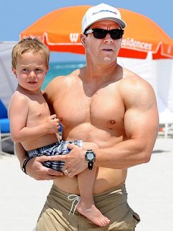 betweenthelanelines:  marky mark and his mini me…. so ridiculously cute 