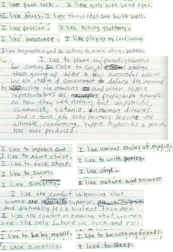 nirvananews:  A few of Kurt Cobain’s “likes” - poetry, vinyl, girls with weird eyes, passion, punk rock &amp; more. 