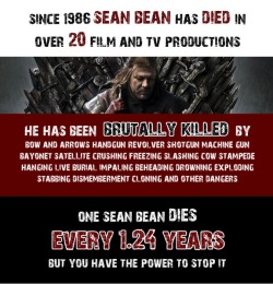  Campaña para salvar a Sean Bean. ¿Sobrevivirá a alguna película/serie en 2012? 