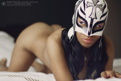 Naked girl   wrestling mask = sexy genius. chadmichaelward:  Nothing like a beautiful naked girl, a swank hotel room and a sexy Lucha mask to really get a guy excited.  This is one of my all time favorite shots of the wonderfully naughty Mary shot early