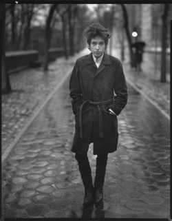 Bob Dylan in Central Park, February 1965, by Richard Avedon