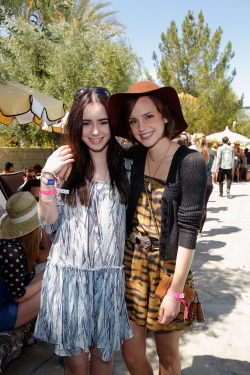 Lily Collins &amp; Emma Watson - Coachella Music Festival. ♥  Looking cute &amp; pretty. ♥