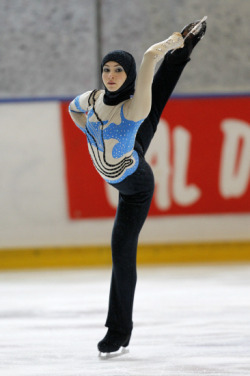 lawofwomen:  Emirati teen Zahra Lari made figure skating history. The 17-year-old not only became the first figure skater from the Gulf to compete in an international competition but the first to do so wearing the hijab, an Islamic headscarf. YES YOU