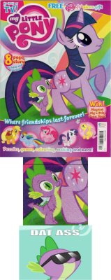 pony-mania:  Dat ass bro   They sure do love using that super derp-faced Twilight and tripping-balls Spike on like all their merch XD