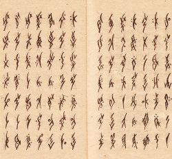 etosaurus:  nikariot:  yerawizardharry:  Nüshu (literally “women’s writing” in Chinese) is a syllabic script created and used exclusively by women in the Jiangyong County in Hunan province of southern China. Up until the late Qing Dynasty (1644-1912)