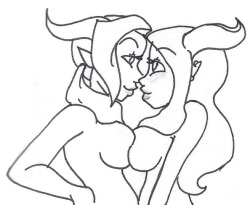 A sort of gift for a friend who is always so nice to me&hellip;I&rsquo;ll finish it one day. His Draenei, Deniya, giving my Draenei, Madii, &ldquo;lessons&rdquo; on how to be sexy&hellip;Because Madii is awkward and doesn&rsquo;t know how to be hawt XDbew