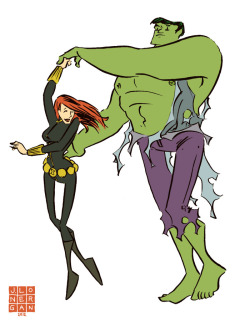 danceraday:  Yes, Hulk smash, but with Black Widow, Hulk waltz too. 