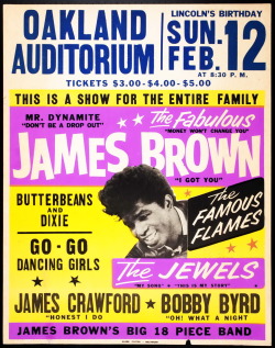 buttondownmoda:  The Fabulous James Brown. February 12, 19?? @ Oakland Auditorium 