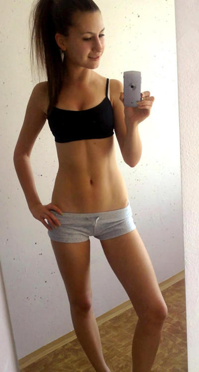 Young teen fit body