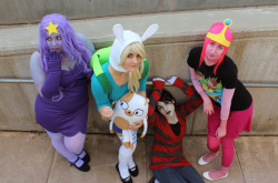 adventuretimefan:  ‘Here is a clear photo of everyone in our group :)PB, Marceline, LSP, and Fionna’s tumblrs! Thanks for all the love on the other photo guys &lt;3’ Thank you! Submitted by bluhbluhrammy 