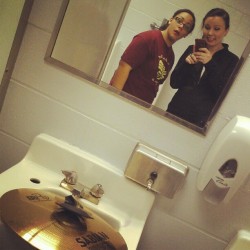 letmeknowisyourheartstillbeating:  Aww yeah. Lookie what I found! :) @ashilymarr #cymballin #boysbathroom  (Taken with instagram)