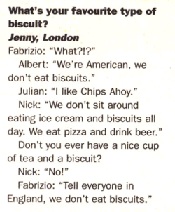 fuckyeahthestrokes:  nothingventurednothinglearned:  everyone in england the strokes don’t eat biscuits okay   SOURCE 