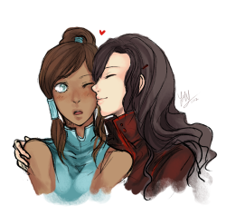 yumribbun:   look at these two omg I WANT THESE TWO TO INTERACT MORE SO I DON’T LOOK SO CRAZY SHIPPING THEM SO HARD but what eva man, i ship them anyways — i mean look at these two, so presh akjsdhask ~*~* ♥♥ my first ship art of legend of korra