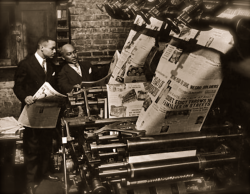 cartermagazine:  Today In History ‘Robert Sengstacke Abbott began publishing the Chicago Defender, the city’s first Black newspaper, on this date May 5, 1905.’ (photo: Robert Sengstacke) John H. H. Sengstacke is on the left in this foto.  - CARTER