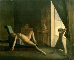cowardsbendtheknee:  Top: Balthus, “The Room”, 1953 Bottom: Hisaji Hara, “A Study of ‘The Room’”, 2009 