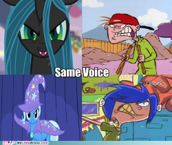 edgeknightofhope:  (via It’s the Queen of the Changelings, Dork - My Little Brony) Yeah this makes sense a lot of EEnE voice actors have been on FiM before Soarin and the Flim Flam brothers are two great examples