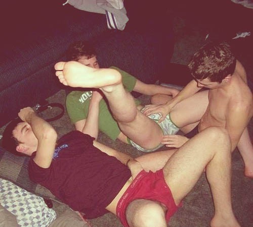 Group of horny drunk guys