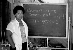 amazonfeminist:  In her own words, Audre Lorde was a “black, lesbian, mother, warrior, poet.” Lorde began writing poetry at age 12 and published her first poem in Seventeen magazine at age 15. She helped found Kitchen Table: Women of Color Press,