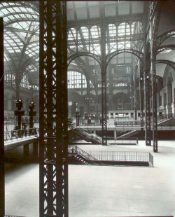legrandcirque:  Berenice Abbott, Penn Station, Interior, Manhattan, 1935-1938. Source: New York Public Library  Abbott was a spectacularly good and smart and dedicated photographer, and this space utterly magnificent. Tremendously sad it was destroyed
