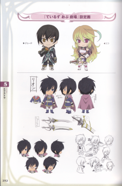 akiyamalowell:  Tales of Gekijou character settings on Tales of Heroes: Twin Brave Official Complete Guide Book - Part 1 