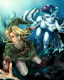 Fantastic image of Link and Ruto by ProjectVirtue.