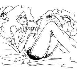 Two weeks or so ago I got all pumped up to draw Mine Fujiko reading &lsquo;cause reading is hot but then I must have gotten to drunk or something 'cause I didn&rsquo;t finish.  Obviously I should be reading more and drinking less.