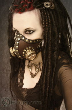 steamxlove:  Diabolical Steampunk Leather Mask and Brass Cyber Mask by Obscuria Gothic Shop on Flickr 