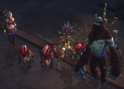 My Witch Doctor and her zombie posse in Diablo 3. Next to impossible to get a proper screencap because the Gargantaun insists on standing in the front and blocking the view of the dogs. I have a couple other characters in D3 but I have to say I find the