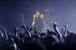 ofmiceandfemale:  leatherjackettt:  Mitch Lucker  there’s literally thunder outside.. mitch must be in heaven, lucker stomping 