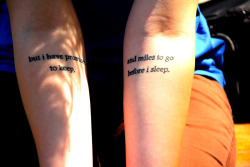 fuckyeahtattoos:  Done at Körperkult, Bad Homburg, Germany. Just because I love Robert Frost and his poems. 