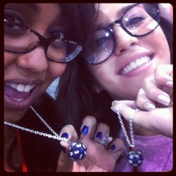 - @sneaks_n_bows &amp; I got BFF necklaces&hellip; TARDIS blue d20s. (Taken with Instagram at Phoenix Comicon)