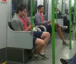 sunday-pills:  blancheelizabethdevereaux:  epic4chan:  They’re both texting someone right now saying ‘some weird guy next to me is wearing the same thing as me.’   #otp  I SHIP IT