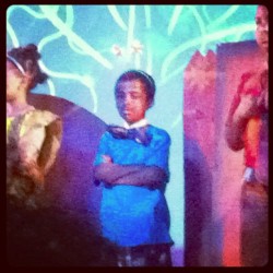 Low light shot from the audience of Amin as a munchkin in his school&rsquo;s production of &ldquo;The Wiz&rdquo;.  (Taken with instagram)