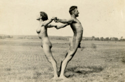 billyjane:  Anonymous, Couple doing a gymnastic exercise, 1939  