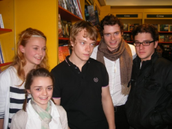 summerhall:  encores:  #this is the most disturbingly normal photo of famous people i have ever seen #they look like a bunch of cousins at a book shop #stop ruining the illusion of show business guys #you’re supposed to look famous all of the time