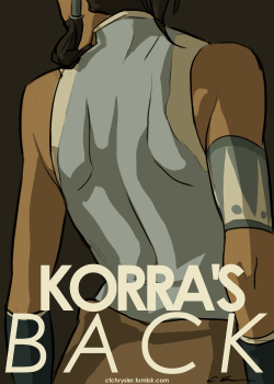 ctchrysler:  Warmup of the day!  6/1  A (ref’d) picture of Korra’s back because tomorrow … KORRA’S … BACK. I’m lame.  I’m sorry.  Deal with it :D   its a lovely view~ &lt; |D