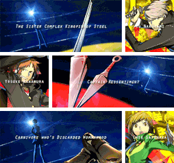 onesky-onedestiny:  Persona 4 Arena || Insulting Titles 
