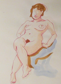 More figure drawing that I did at the open figure session at the Eliot School in JP.  11x14&quot; paper, mostly ink and watercolor